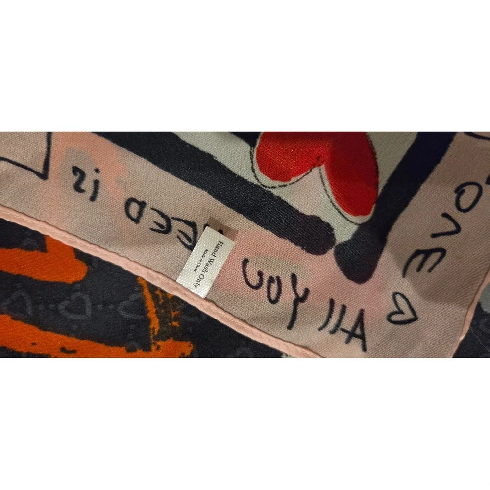 Brighton Color of Love Heart Scarf Pink Navy Multi Square Polyester‎ Tom Clancy